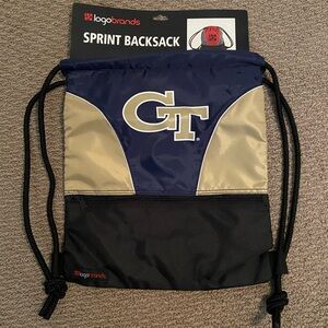 NWT Georgia Tech Blue Gold & Black Drawstring Sprint Backpack